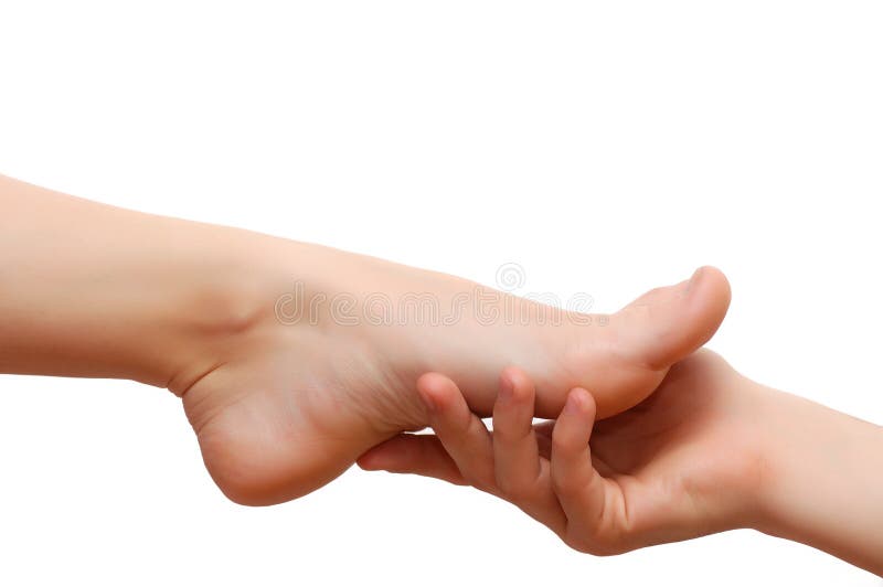 Füße des Mannes Hand- und der Frau lizenzfreies stockbild