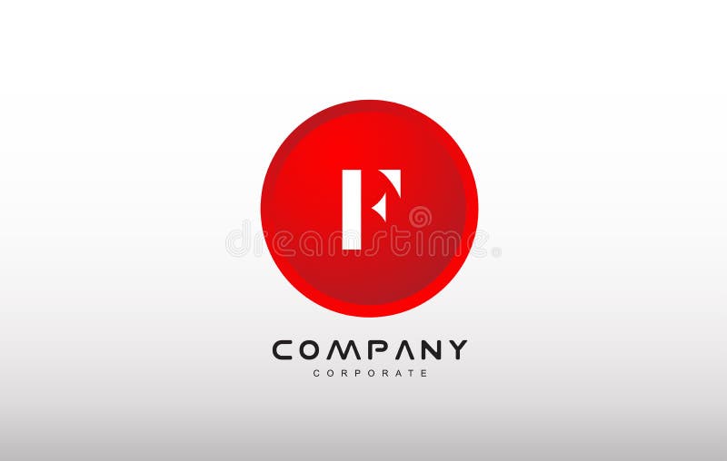 F信件字母表红色圈子小点商标传染媒介设计 皇族释放例证