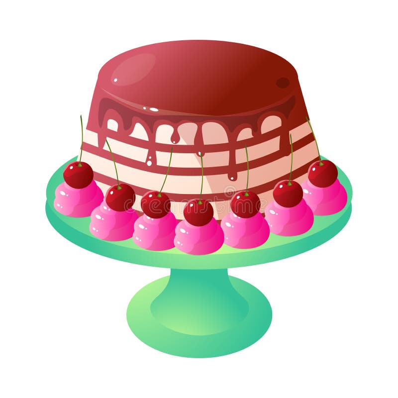 Gateau Cremeux De Chocolat Mignon Avec La Cerise Rouge Sur Le Support Illustration De Vecteur Illustration Du Fond Fruits Gateau Cremeux De Chocolat Mignon Avec La Cerise Rouge Sur Le Support Illustration De Vecteur Illustration Du Fond Fruits