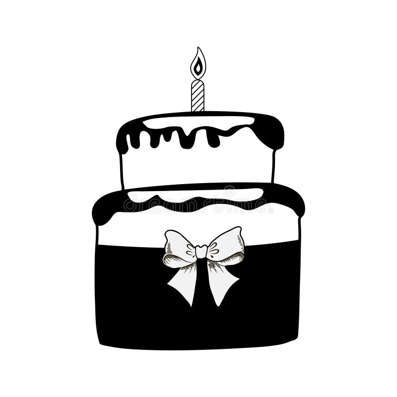 Gateau De Noir D Anniversaire Avec Une Bougie Illustration De Vecteur Illustration Du Noir Avec Gateau De Noir D Anniversaire Avec Une Bougie Illustration De Vecteur Illustration Du Noir Avec