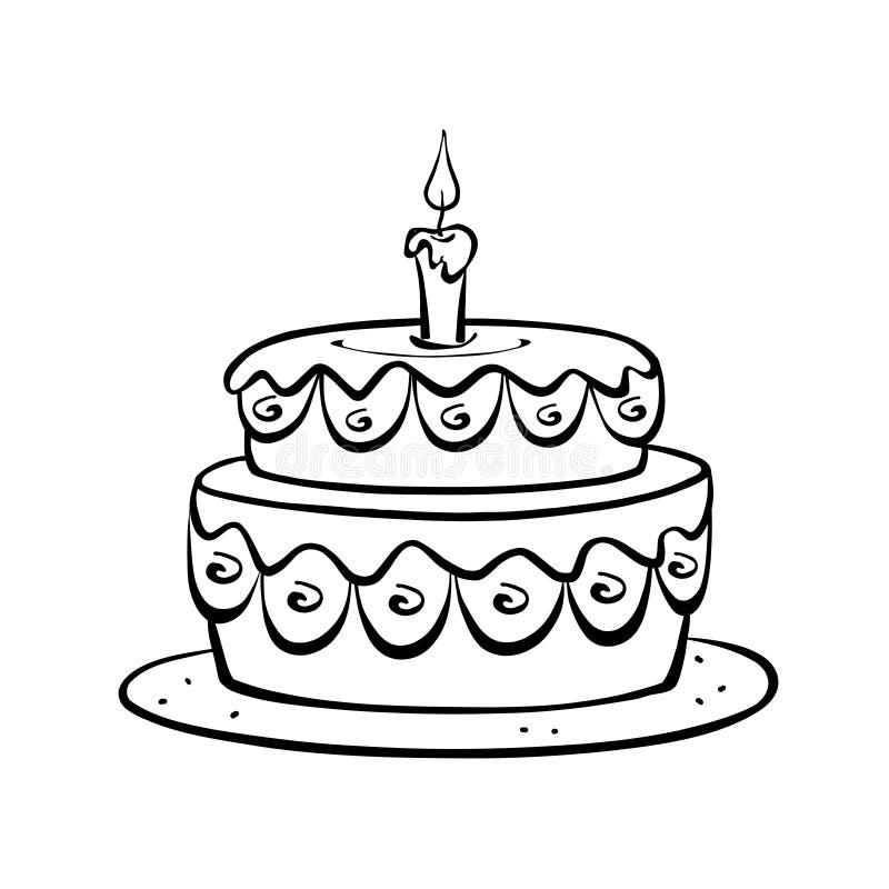 Gateau En Noir Et Blanc Illustration Stock Illustration Du Rangee 7748