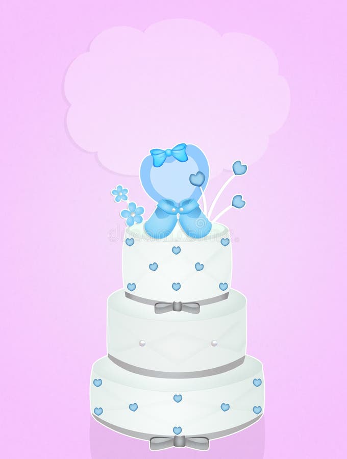 Gateau Pour Le Bapteme Illustration Stock Illustration Du Fille