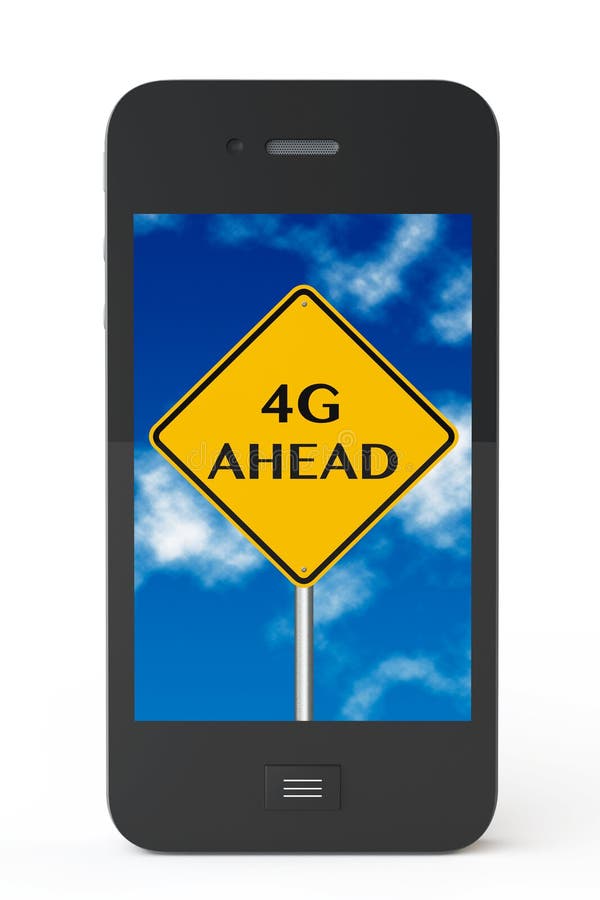 4g ahead sign with Mobile Phone vector illustration