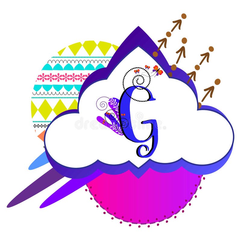 Download G Alphabet. Letter G Gradient Label. Vector Sticker Frame ...