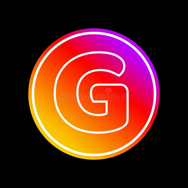 G Brand Name Initial Letter Icon with Color Gradient Editorial Stock