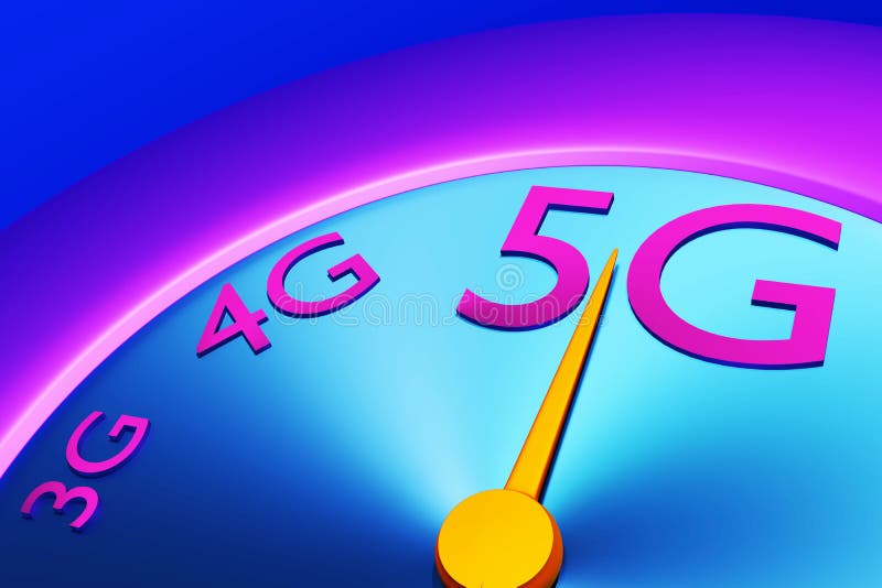 5g Broadband Measurement Speedometer stock illustration