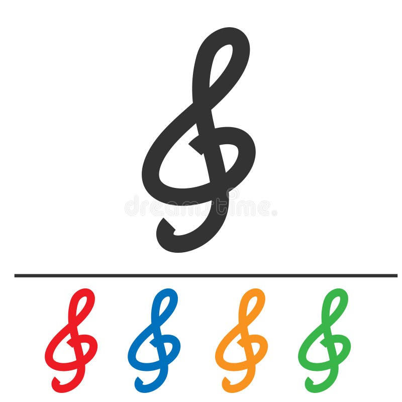 G Clef Vector Icon. Music Sign Simple Isolated Illustration Stock