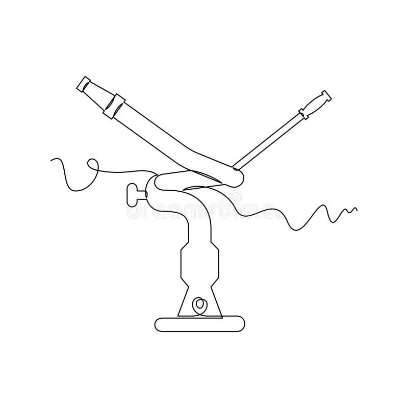 One line art Fire Water Monitor vector illustration royalty free illustration