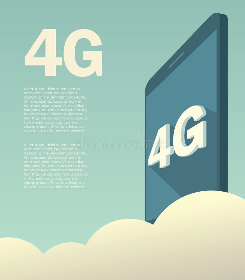 4G high speed mobile data technology for stock illustration