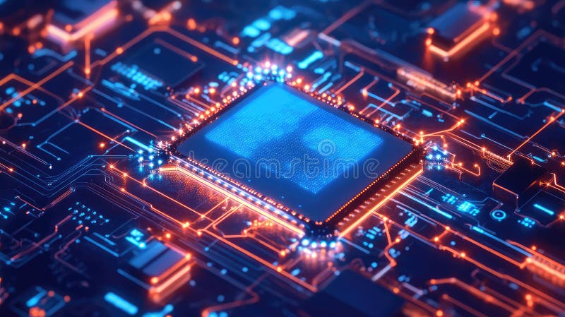 5g high tech emerging edge computing module stock illustration