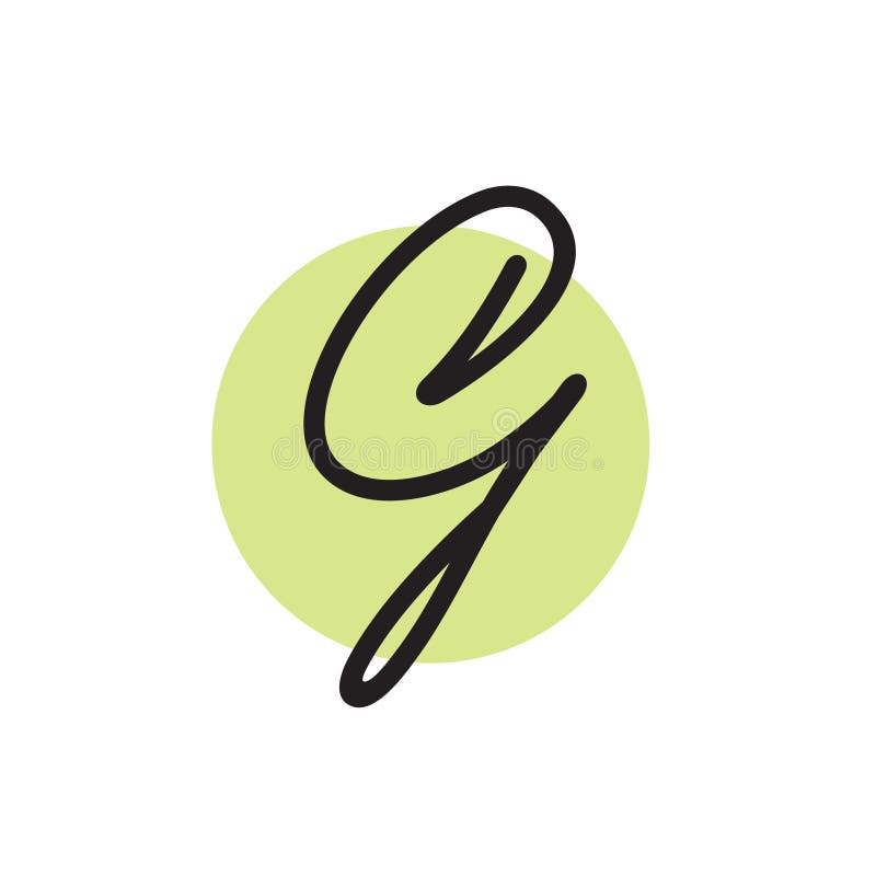 G initial letter signature logo design template elements stock illustration