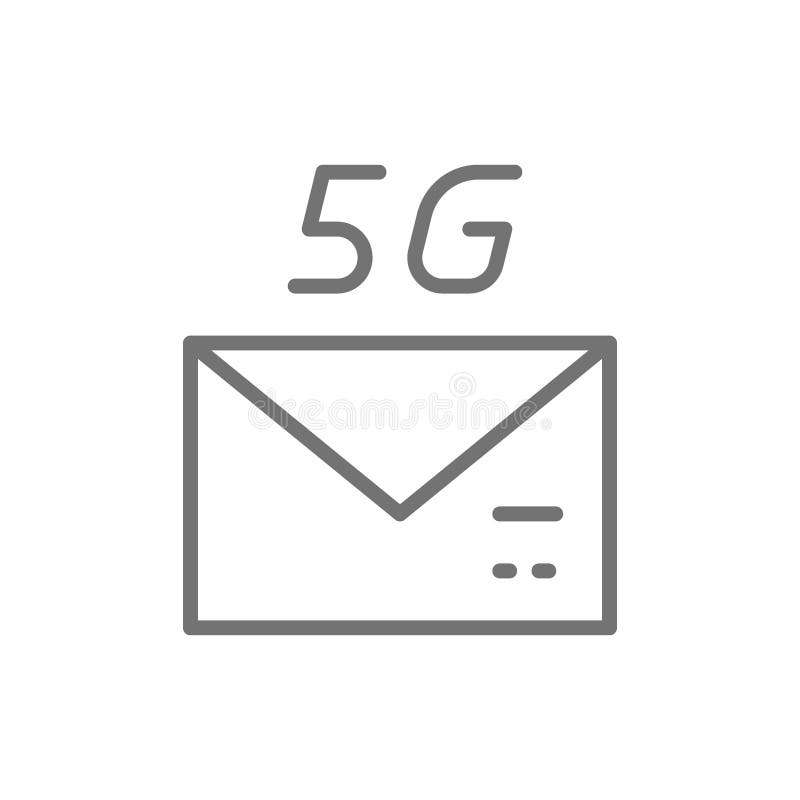 5G-Internet-E-Mail, Symbol für schnelle Nachricht. Vector 5G Internet-E-Mail, Symbol für schnelle Nachricht Symbol- und Zeichenbildgestaltung Isoliert auf weißem Hintergrund