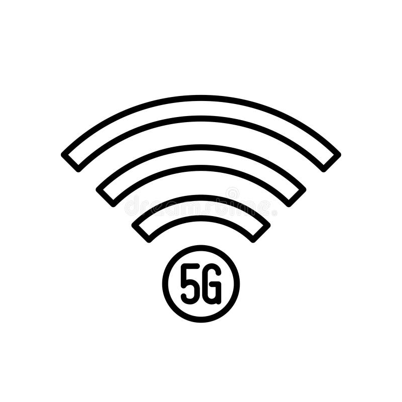 5G linie de semnal wifi icon-ul de rețea wireless de a 5-a generație. royalty free illustration