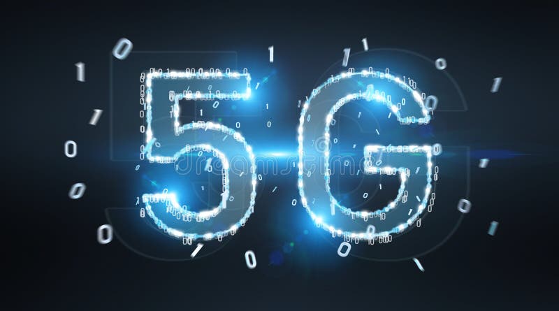 5G network digital hologram 3D rendering vector illustration 5G network digital hologram 3D rendering vector illustration