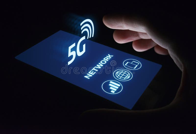 5G Network Internet Mobile Wireless Business concept stock image