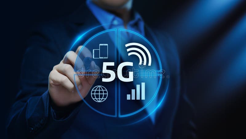5G Network Internet Mobile Wireless Business concept stock illustration