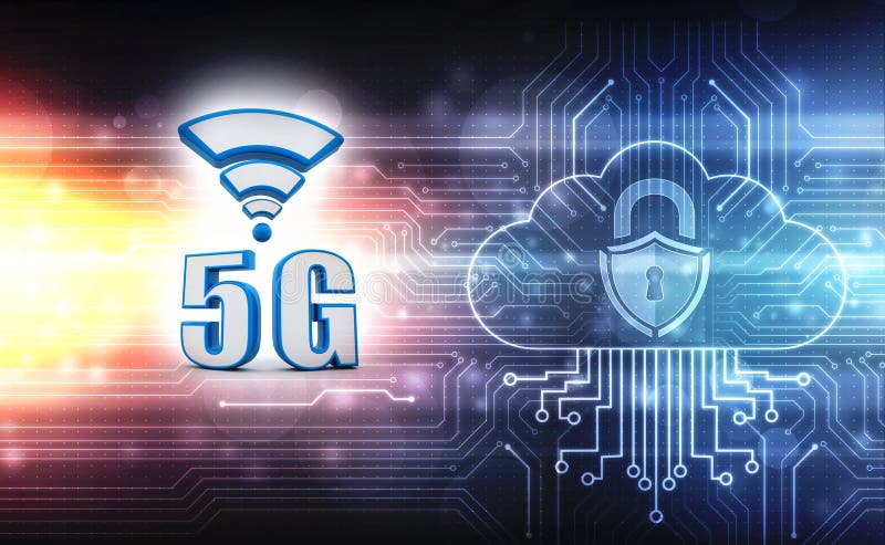 5G Network Internet Mobile Wireless Business concept stock illustration