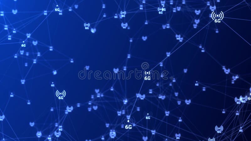 6G new wireless internet wifi connection Loop Animation. stock illustration