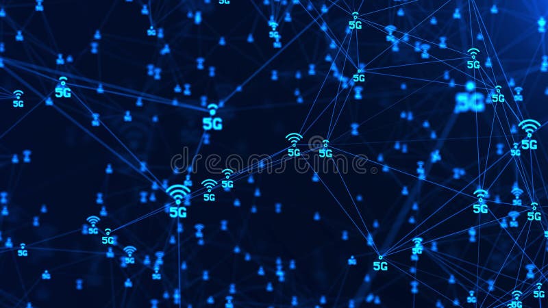 5G new wireless internet wifi connection Loop Animation. stock illustration