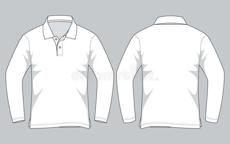 Blank Navy Blue Long Sleeves Polo Shirt Template Stock Illustration -  Illustration of designs, jobs: 135337559