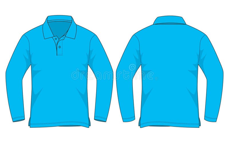 Men S Cyan Blue Short Sleeves Polo Shirt Template Vector Stock ...