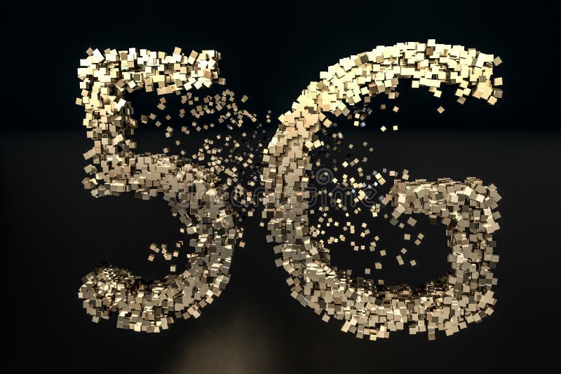 5G Schriftart, Wiedergabe 3d stock abbildung