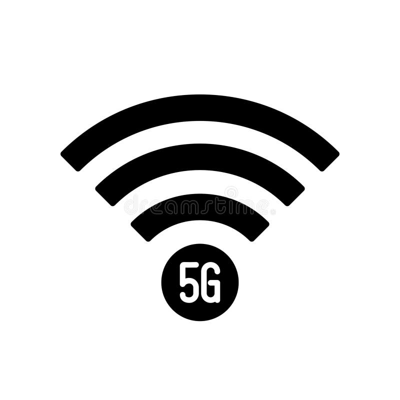 5G semnal wifi icon 5a generație wireless conexiune la internet tehnologie de informații. royalty free illustration