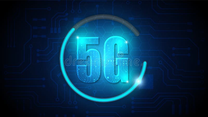 5G speed circuit technology background royalty free illustration