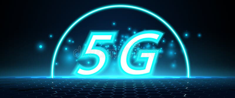 5G speed circuit technology background stock illustration