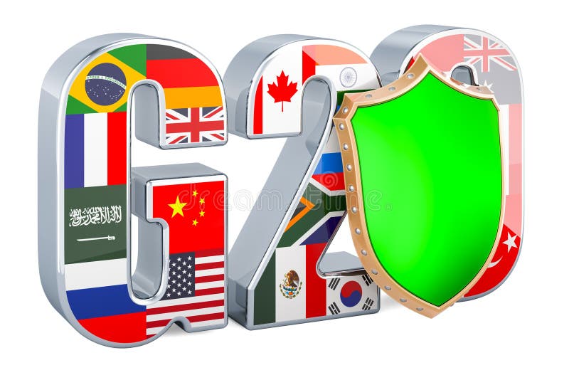 G20 - top met 3d-scherm vector illustratie