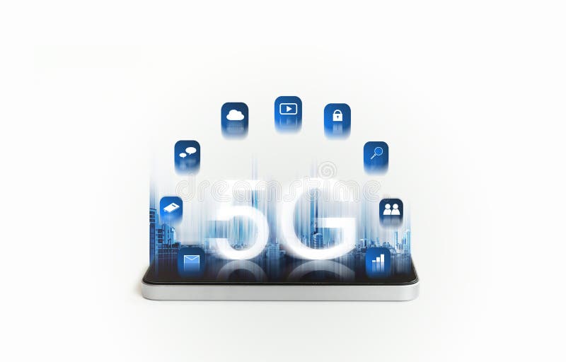 5G ασύρματο δίκτυο Ίντερνετ υψηλής ταχύτητας στην κινητή έξυπνη τεχνολογία τηλεφώνων και εφαρμογής ελεύθερη απεικόνιση δικαιώματος 5G ασύρματο δίκτυο Ίντερνετ υψηλής ταχύτητας στην κινητή έξυπνη τεχνολογία τηλεφώνων και εφαρμογής ελεύθερη απεικόνιση δικαιώματος