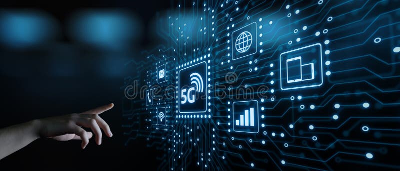 5G κινητή ασύρματη επιχειρησιακή έννοια Διαδικτύου δικτύων στοκ φωτογραφίες