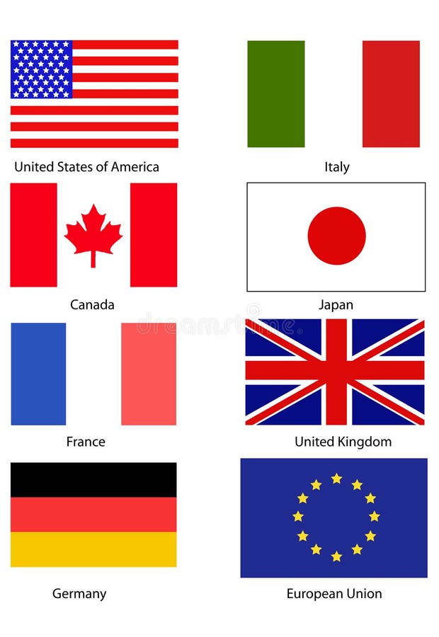 G8 Flags Royalty Free Stock Photography - Image: 131107
