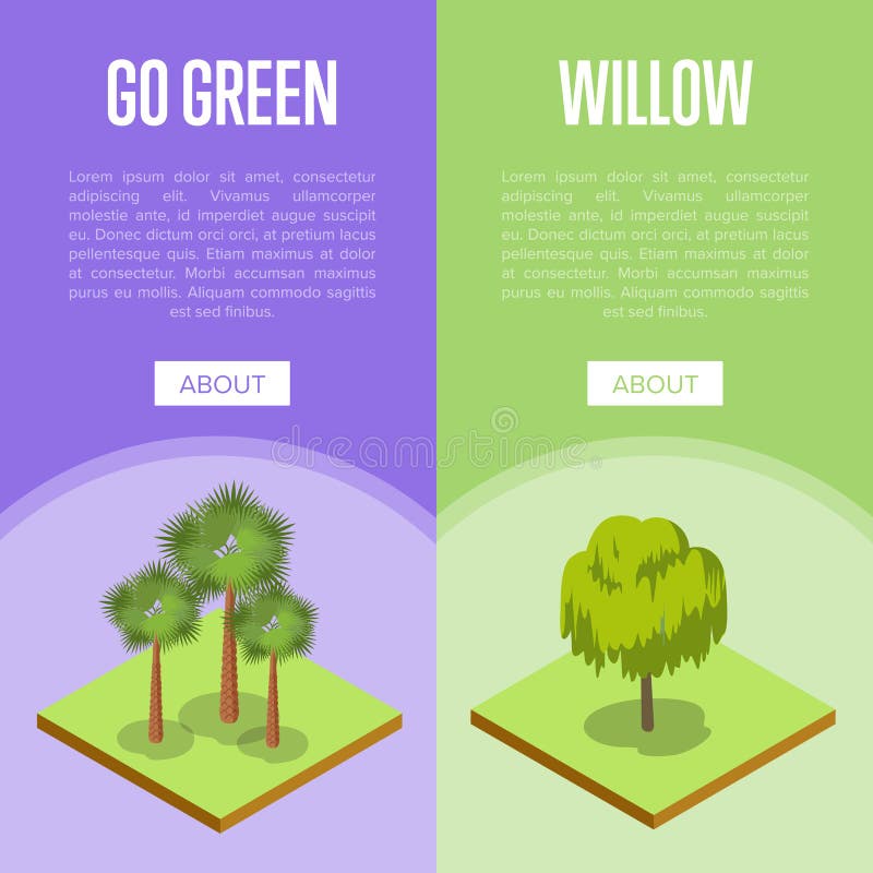 Ga groene concepten met palm en wilgen royalty-vrije illustratie Ga groene concepten met palm en wilgen royalty-vrije illustratie