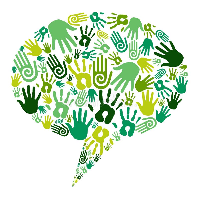 Ga groene handenmededeling vector illustratie Ga groene handenmededeling vector illustratie