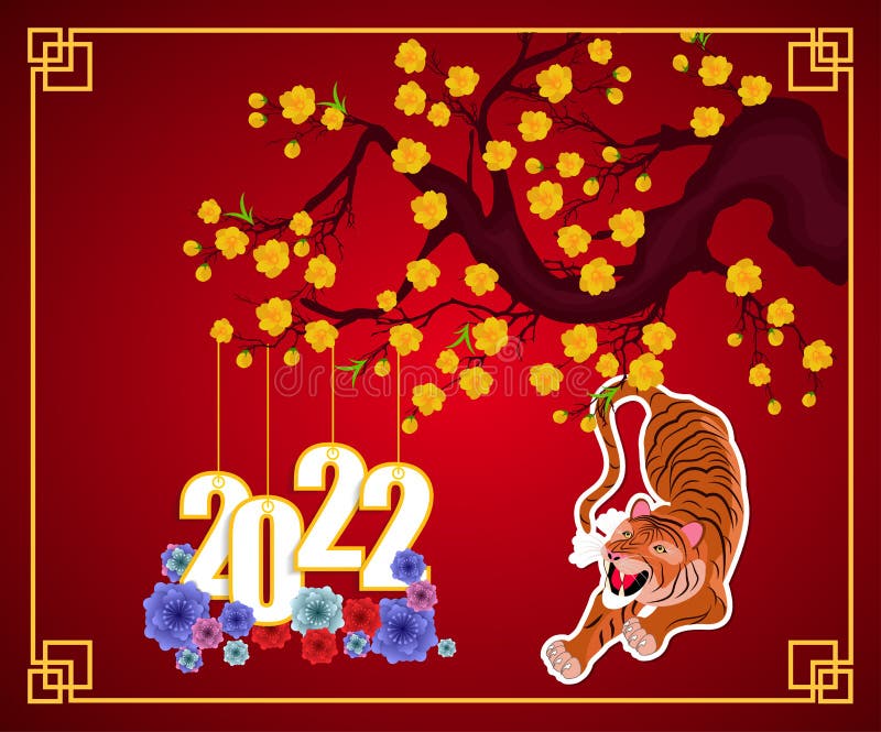 Chinese New Year 2022 - Year of the Tiger. Lunar New Year Banner Design