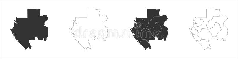 Gabon political map of administrative divisions royalty free illustration