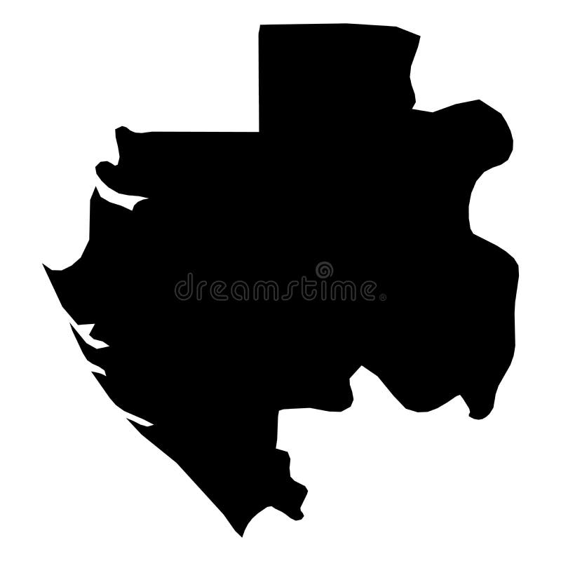 Gabon - solid black silhouette map of country area. Simple flat vector illustration royalty free illustration