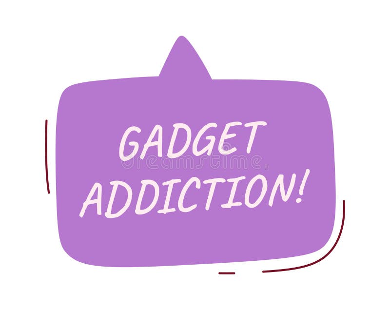 Gadget Addiction Speech Bubble Stock Vector Illustration of person