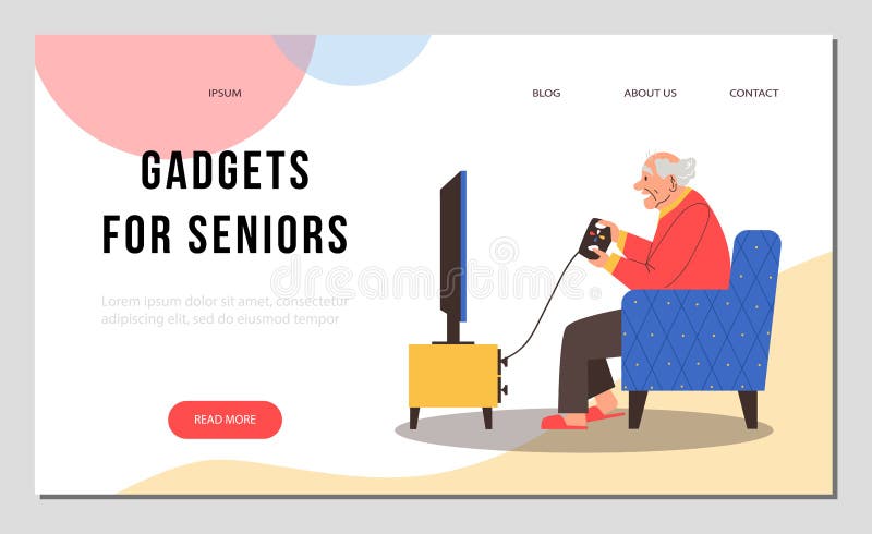 Gadgets for elderly developing skills in using Vector Image