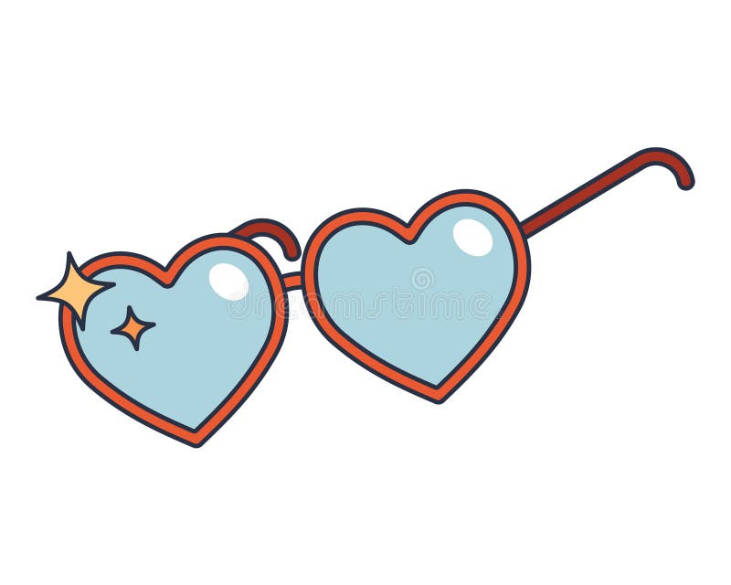 Gafas con lentes en forma de corazón. icono de vector. ilustración del vector