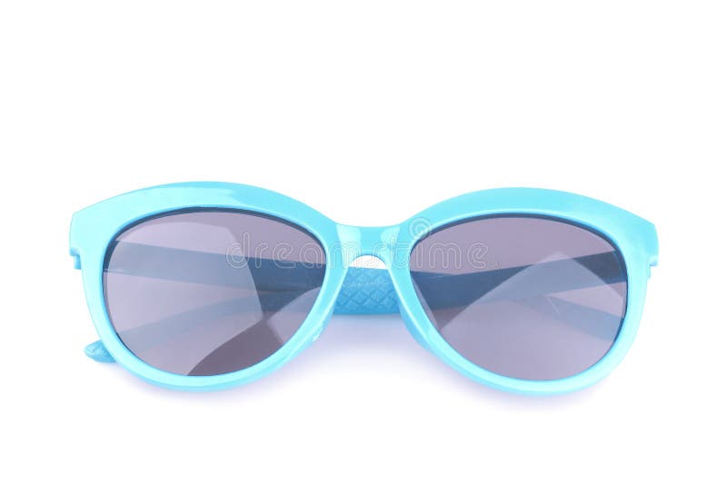 Gafas de sol azules con los vidrios oscuros Aislado fotografía de archivo Gafas de sol azules con los vidrios oscuros Aislado fotografía de archivo