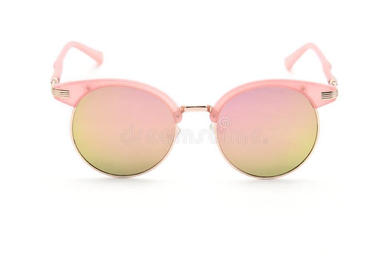 Gafas de sol para las mujeres con rosa y el bisel del oro fotos de archivo Gafas de sol para las mujeres con rosa y el bisel del oro fotos de archivo