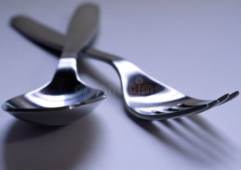 Download Gaffelsked fotografering för bildbyråer. Bild av äta, restaurang - 43335