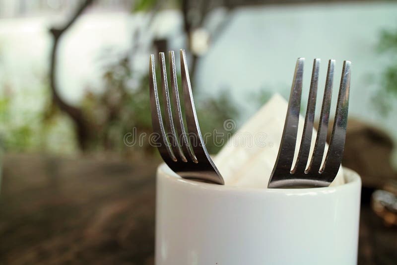 gafflar silver två royaltyfri bild gafflar silver två royaltyfri bild