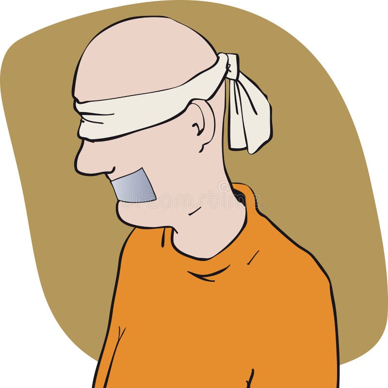 tortured blindfolded man - Stock Illustration [68324308] - PIXTA