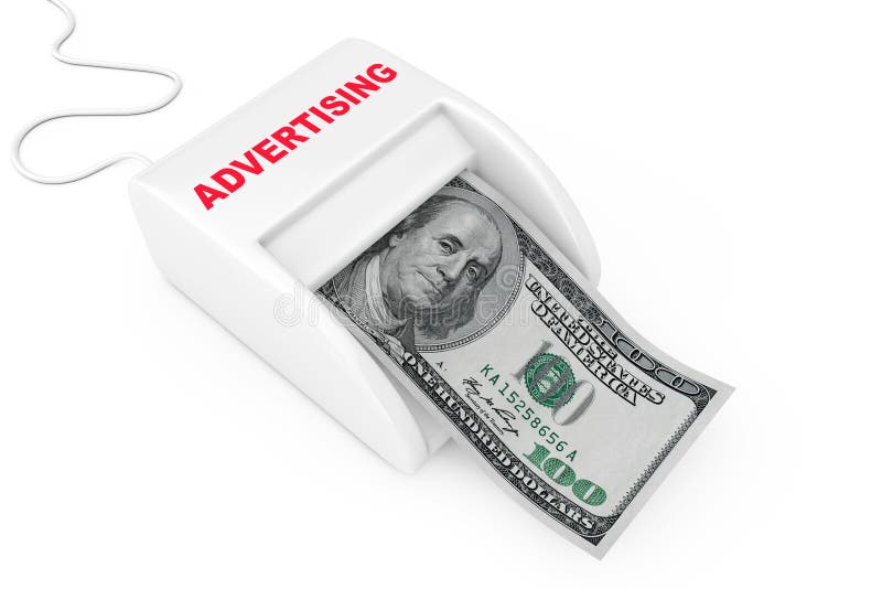 Gagnez l'argent avec le concept de la publicité Machine de la publicité de brasseur d'affaires avec le billet de banque des dolla