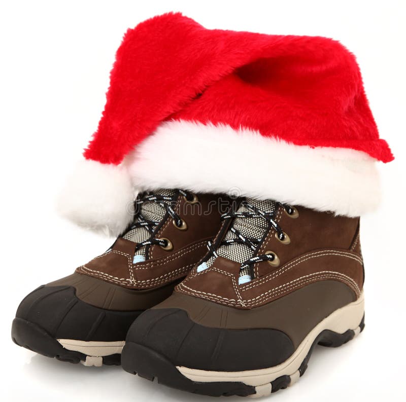 Gaines de neige avec le chapeau de Santa images stock Gaines de neige avec le chapeau de Santa images stock