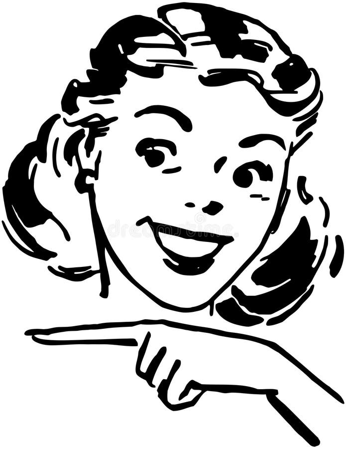 Rapariga Bonita a Apontar ilustração stock