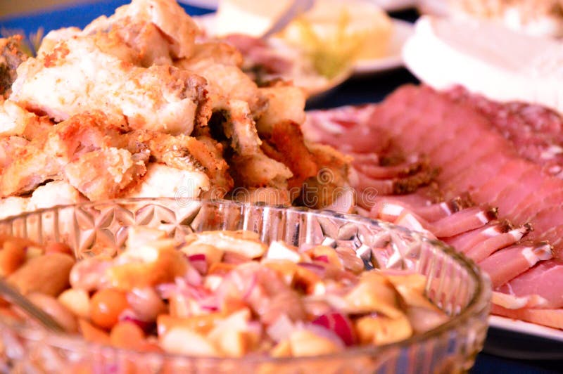 Gala Dinner Feast Meat Hunger Dainty Stock Image Image of garlic